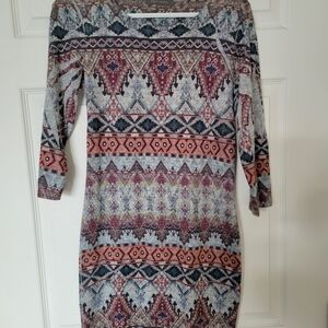 Boho Geometric Print Women’s Dress - Multicolor